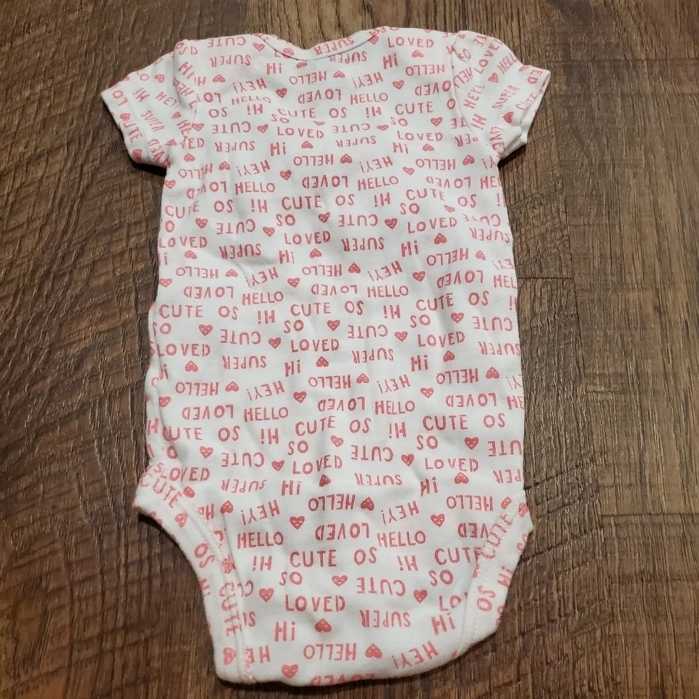 Carters Baby Girl Matching Set Leggings Tee Shirt Bodysuit Hearts Pink Blue 3M